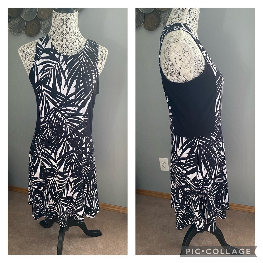 Micheal kors black white mini sleeveless dress